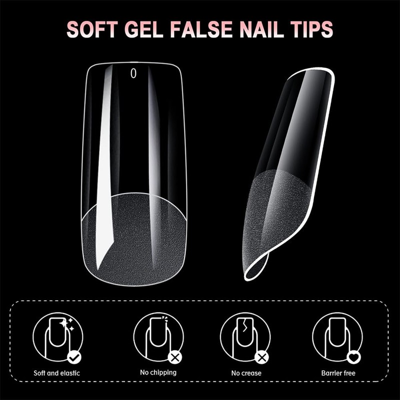 FFWTPY Pack of 600 Artificial Nails Fake Nails Tips, 500