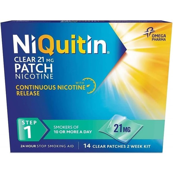 NiQuitin 21mg Nicotine Patches – Step 1 Quit Smoking Aid