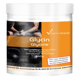 Glycine 500 g Powder 5 Month Supply 100% Pure No Additives Vegan Amino Acid Bulk Pack Vitamintrend