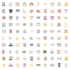 Inspirational Writing Stickers for Laptop(100 Pcs),Gift for Kids Teens Adults Girl,Inspirational Waterproof Stickers for Water Bottle,Vinyl Stickers for Scrapbook,Journal,Dairy,Skateboard