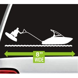Wakeboard Water Skiing Speedboat Decal Sticker for Car Window 8 Inch BG 432