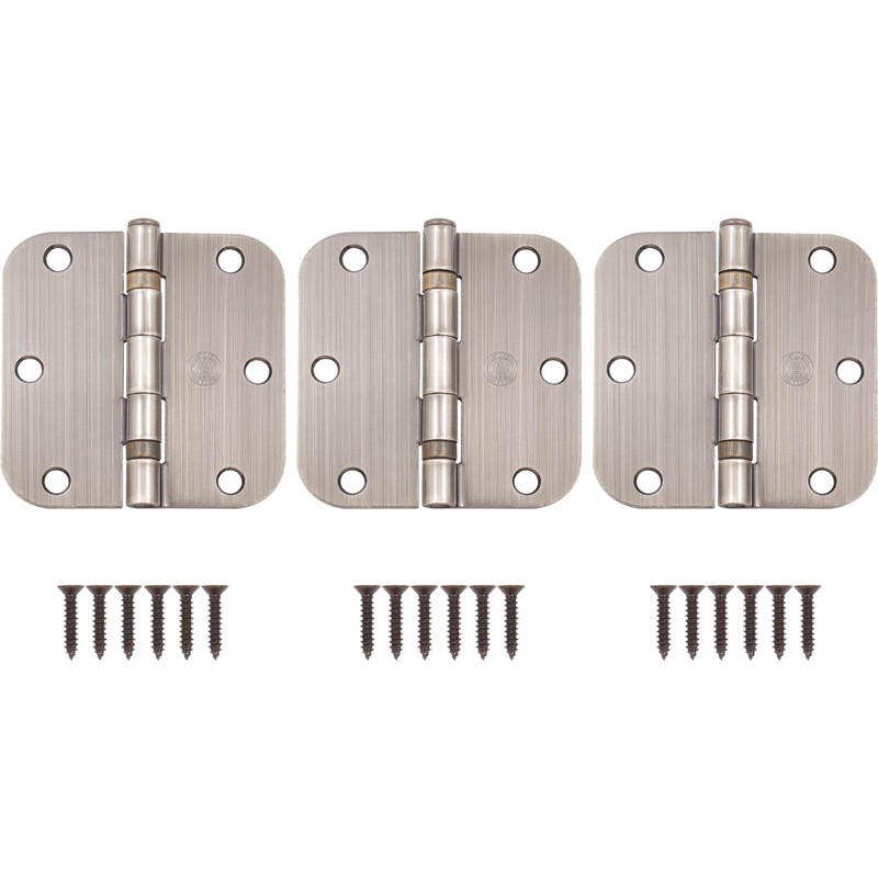 Stone Harbor Hardware 3-1/2" Ball-Bearing Door Hinges, 5/8" Radius Corner,