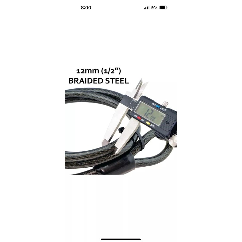 Lumintrail 12mm 1/2 inch Heavy-Duty Security Cable Vinyl 10-FT with