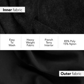 Spa Wrap for Women by Boca Terry, Microfiber Shower Wrap Towel for Women, Bath Wrap with Snaps for After Shower, Gym, Sauna, Beach or Pool. Black 2XL