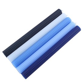 Balsa Circle 5 Unscented 9 in Assorted Blue Premium Wax Taper Candles Ribbed Design Wedding Party Event Reception Centerpieces Decorations Supplies