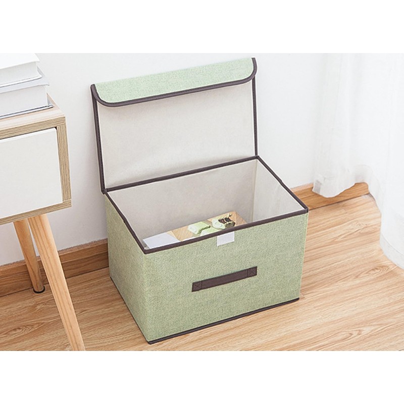 NCRGB Pack of 2 Fabric Foldable Storage Boxes with Lid,