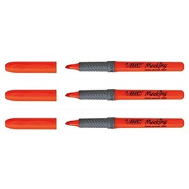 BIC Highlight Grip Slanted Tip Highlighter Pens - Orange (Pack of 3)