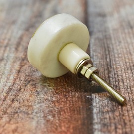 ARTISNO Round Marble Brass Knob | Pull Handle | Drawer Knob | Furniture Knob | Cabinet Knob | Gold | Natural Stone | Brass Handle (White), 6