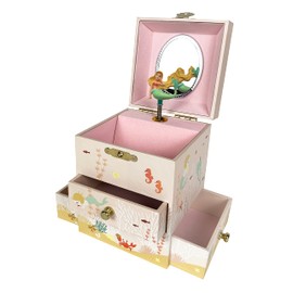 Trousselier 6260200 Children's Jewellery Box Mermaid Pink Jewellery Box with Music and Drawer Music Box Storage