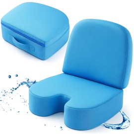 Yerliker 1 Pcs Foldable Hot Tub Booster Seat for Adults, Adjustable 2 Heights up to 6.3" Weighted Bath Seat with Non-slip Bottom 3D Air Mesh Hot Tub Accessories Quick Dry for Pool Spa Bathtub Swimming