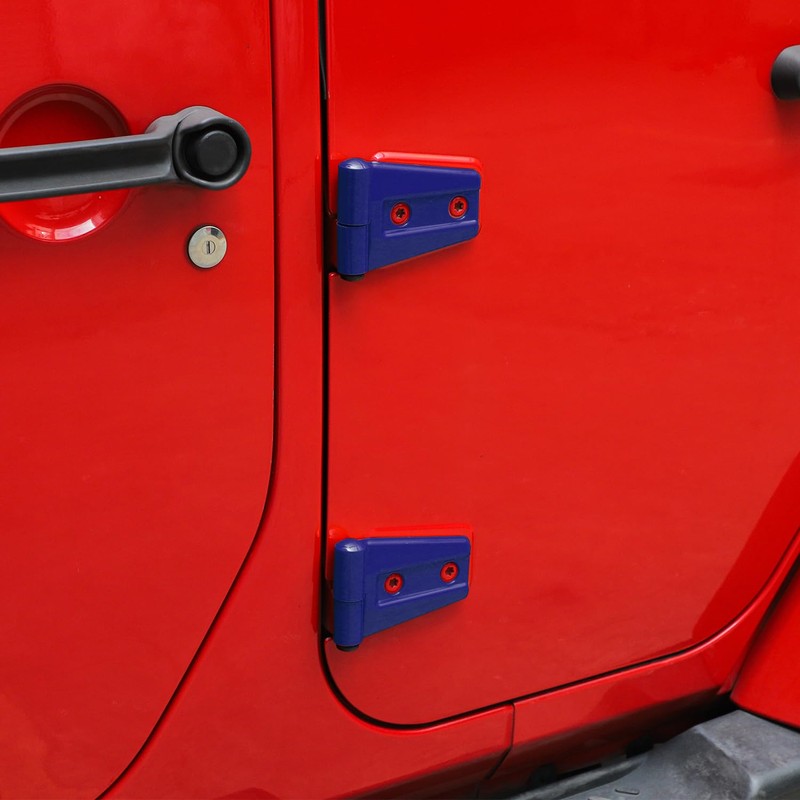 RT-TCZ for Jeep JK Door Hinge Covers Protector Trim Blue