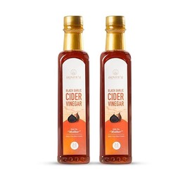 Homtiem Black Garlic Cider Vinegar – Naturally Fermented Vinegar Made with Black Garlic and Cider Vinegar, Gluten Free, Rich in Health Benefits, Ideal for Salad Dressings, Sauces, Drinks, and Healthy Recipes (350ml, Pack of 2)
