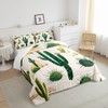 Manfei Desert Comforter Set Twin Size Green Cactus Bedding Set