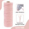 POPOYU 2mm Macrame Cord,100m Natural Cotton Macrame Rope,Light Pink Macrame