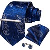 DiBanGu Conjunto de pañuelo y gemelos de seda para hombre