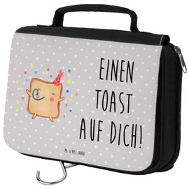 Mr. & Mrs. Panda Kulturbeutel Toast Party - Geschenk, Kulturtasche, Valentinstag, Partner, Herren, Schminktasche, Zum Aufhängen, Verlobung,