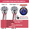 DMWD 2Pcs 19mm Metal Latching Push Button Switch Waterproof 7Amp