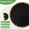 Shellac Rattan Tray with Mother of Pearl Inlay, Round Decorative