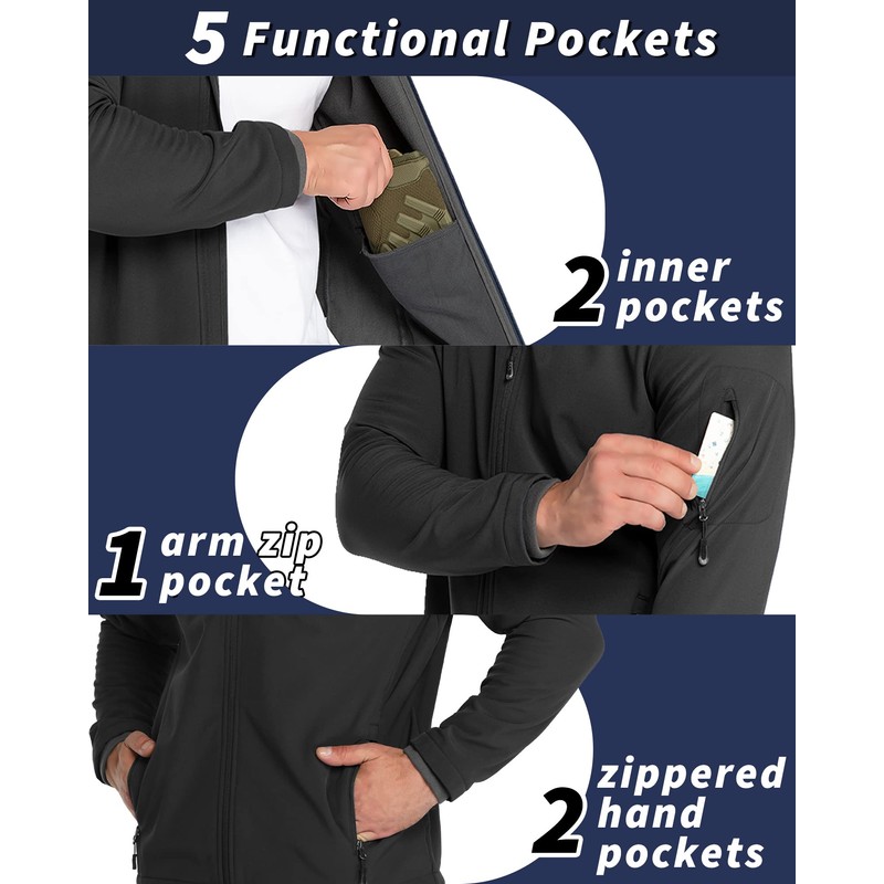 33,000ft 33,000ft Men's Hooded Softshell Jacket Waterproof Lightweight Insulated Windbreaker