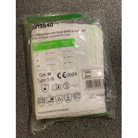 Protective Suit Size XL Disposable Jumpsuit with Hood Overall Medical Protection Hygiene Crafts Professional Material with Elastic Cuffs and Leg Cuffs