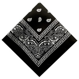 YHIJSR Bandana Women's Men's Cotton Headscarf Neckerchief Men Unisex Scarf Tie Scarf Hair Scarf Paisley Pattern Black, black