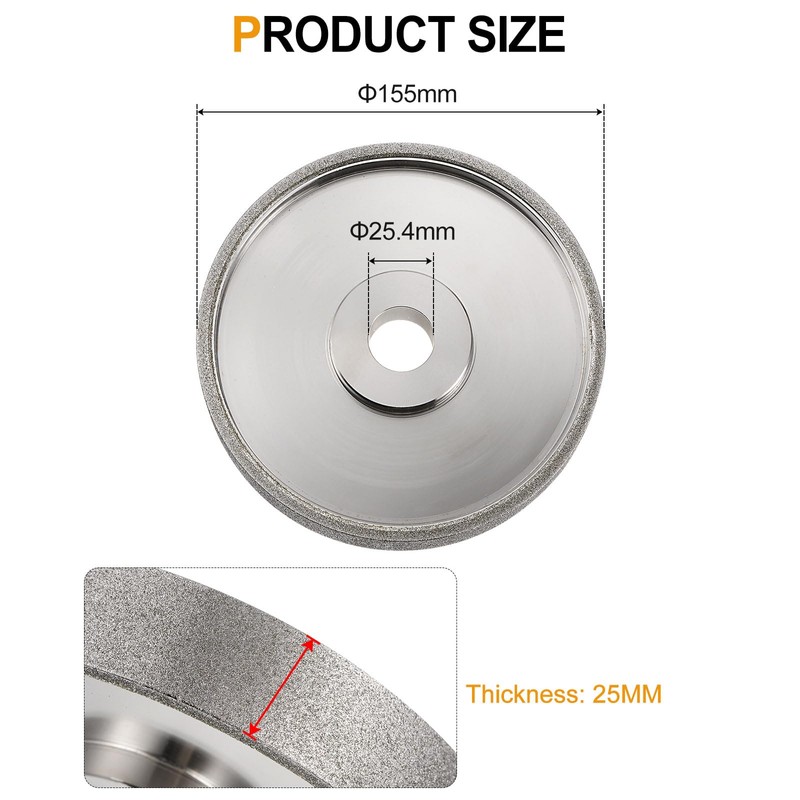 HARFINGTON Diamond Lapidary Wheel 6 Inch x 1 Inch Arbor