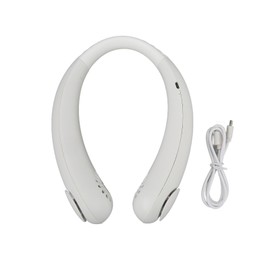 Neck Fan Portable USB Fan Super Quiet Adjustable Bladeless Fan Design with Strong Wind for Summer Hot Weather White