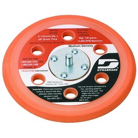 Dynabrade 56105 6-Inch Diameter Vinyl-Face 3/8-Inch Thick Urethane Medium Density 5/16-Inch-24 Male Thread Vacuum Disc Pad, Orange