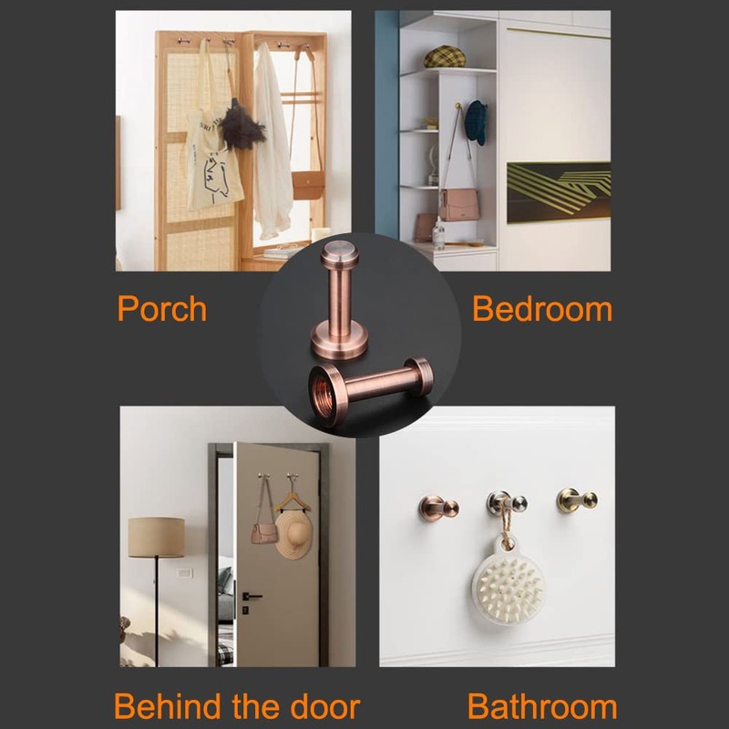 Mgoodoo 2pcs Wall-Mount Robe Coat Hook,Towel Hook,Heavy Duty Clothes Hanger