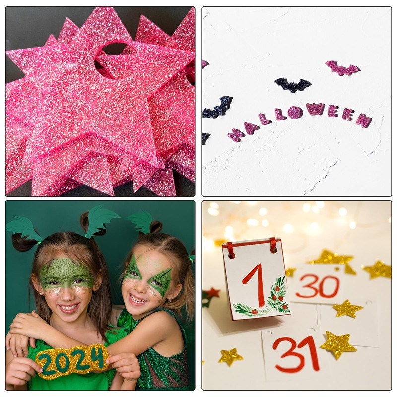 QUARKZMAN Pack of 3 Black Glitter Acrylic Sheets 1/8 Inch