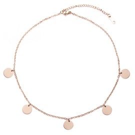 Happiness Boutique Women Circle Necklace Rose Gold | Necklace Round Discs Pendants Geometric Design