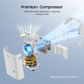 52 Pints Energy Star Dehumidifier for Basement, 4500 Sq.Ft Home Dehumidifier Large Room Dehumidifiers with Drain Hose for Bathroom Living room, Smart Humidity Control, Touch Control Panel