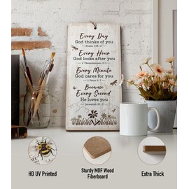 YZEXEZY Inspirational Religious Wall Decor-Christian Sign Bible Verse Sign12"x6" Farmhouse Christian Home Office Decor-Every Day