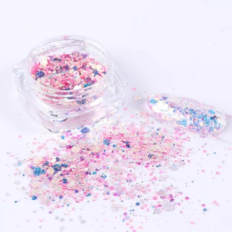 Volodia - 48 Botellas De Purpurina Para Decorar Uñas, Lentej