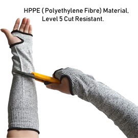 Lahviuu Cut Resistant Sleeves, 1 Pair Sleeve Protectors with Thumb Hole, Heat Resistant Sleeve Protection, Cut Resistant Arm Warmers, Forearm Protection, Arm Sleeves, Cut Protection, Arm Protection,