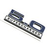 2pcs 5.0 Liter Supercharged Emblems Hood Engine 3D Badge Replacement