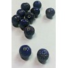 2 MURANO Glass Dark Blue encrusted metallic specks 10 mm