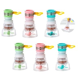 Filtro de Agua de Boquilla de Grifo Giratorio de 360 ​​°, 6pcs Filtración de Purificación de Agua del Grifo de la Cocina Doméstica,Boca de Silicona Interfaz Universal Filtro,Rociador de Filtro (6 pcs)