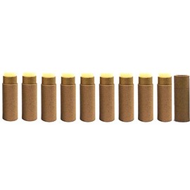 Paperboard Lip Balm Tubes,Cardboard Krafts Lipstick Tube Empty Lip Balm Container Round Paper Solid Perfume Tubes,10pcs (Black)