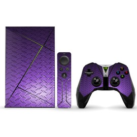 MightySkins Skin Compatible with NVIDIA Shield TV (2017) wrap Cover Sticker Skins Purple Diamond Plate