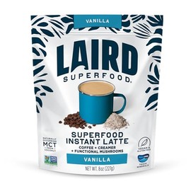 Laird Superfood Vanilla Instant Latte, Non-Dairy, Superfood Creamer, Gluten Free, Non-GMO, Vegan, 8 oz. Bag, Pack of 1