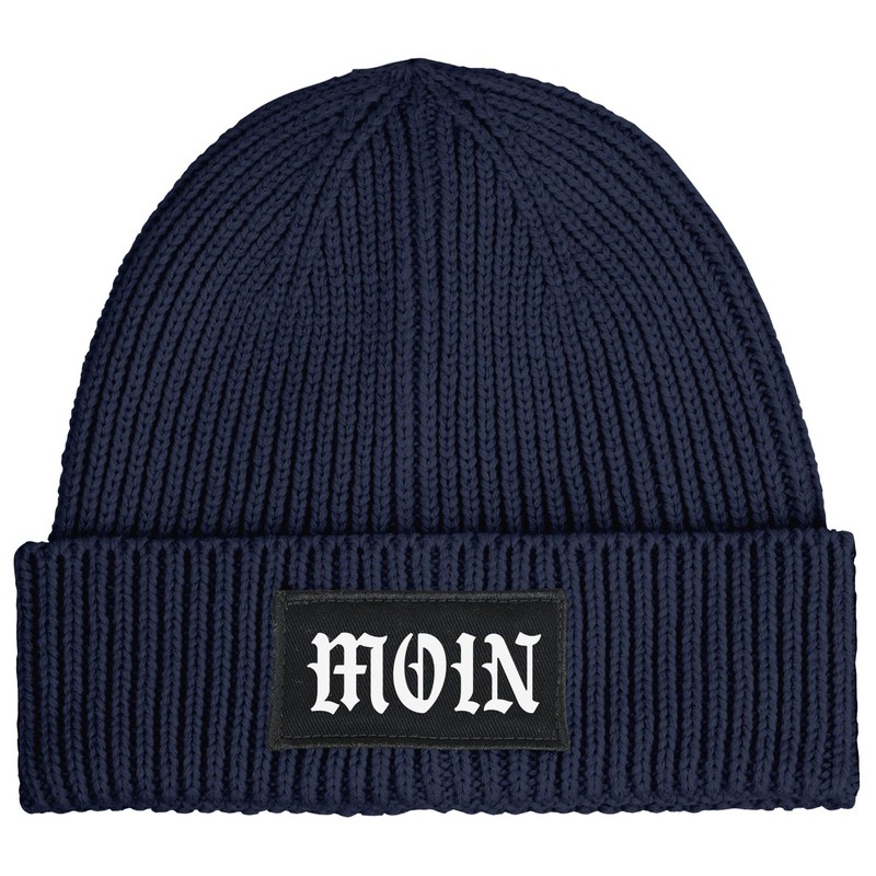 Neverless® Men's Beanie Print Moin Winter Hat with Patch Print