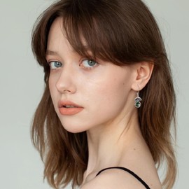 Mushroom Earrings Sterling Silver Moonstone/Moss Agate Mushroom Dangle Earrings Mushroom Jewelry for Women, Sterling Silver, No Gemstone