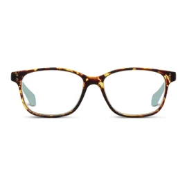 Peepers by PeeperSpecs Women's Nature Walk Soft Square Reading Glasses, Tortoise/Aqua, 49 + 2.5