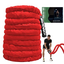 Battle Ropes Red Workout Rope 1.5inch Battle Ropes for Home Gym 30ft Exercise Ropes for Working Out Heavy Ropes for Exercise Training Weighted Rope Weighted Workout Rope Battle Rope