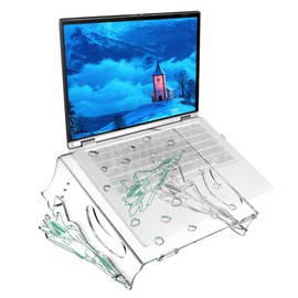 ACOMPATIBLE Laptop Stand for Desk,Ergonomic Adjustable Height Computer Riser,Clear Acrylic Holder Notebook Stand,More Stable Laptop Riser Compatible with 10-17.3 inch Notebook(Fighter Pattern)
