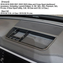 HGWEI Dashboard Organizer Compatible with VW Atlas and Cross Sport 2018 2019 2020 2021 2022 2023 Accessories, Console Dash Tray Dash Mount Holder (Not Fit 2024), Black
