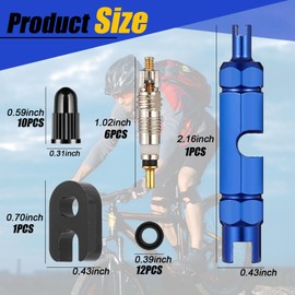 DERJDISF DERJDISF Bicycle Presta Valve - 30Piece Presta Valve Adapter Sets, Bike Valve Caps, 2-in-1 Presta Valve Core Tool, Adapters, O-Rings Tubeless Valve for Versatile Cycling Needs