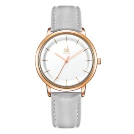 SHENGKE Watches for Women Wrist for Women Quartz Leather Strap Minimalist Formal Casual Women Watch Waterproof with Gift Box