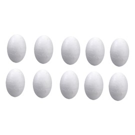 Perfeclan Foam Eggs Polystyrene Eggs Unpainted for Crafts, White Easter Eggs, Artificial Eggs for Nursery, Early Childhood Education, Pack of 10 15 cm